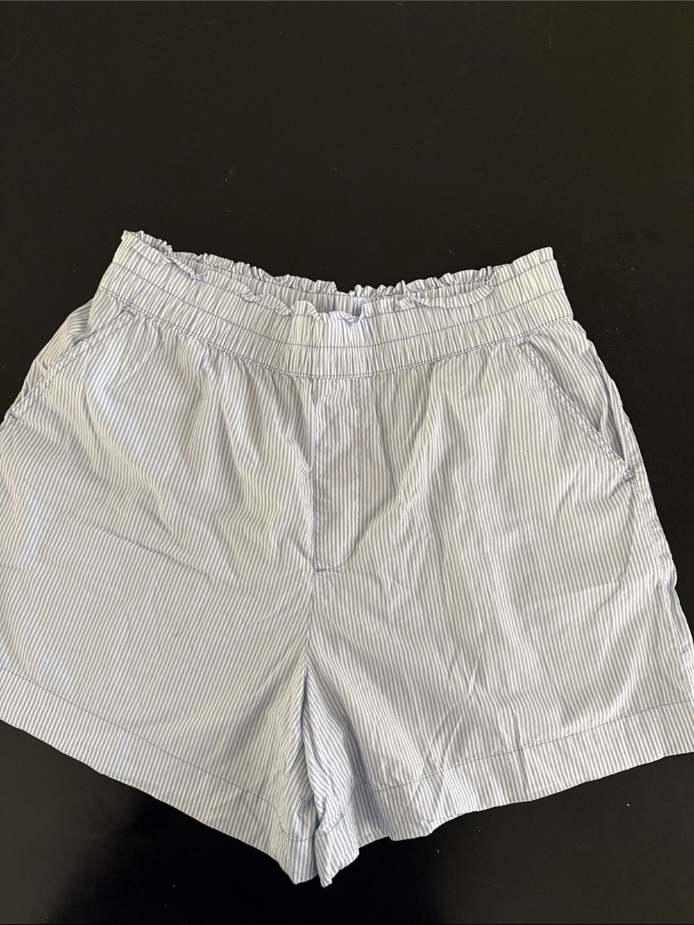 aerie Light Blue Pinstripe Drawstring-Style women’s Shorts
